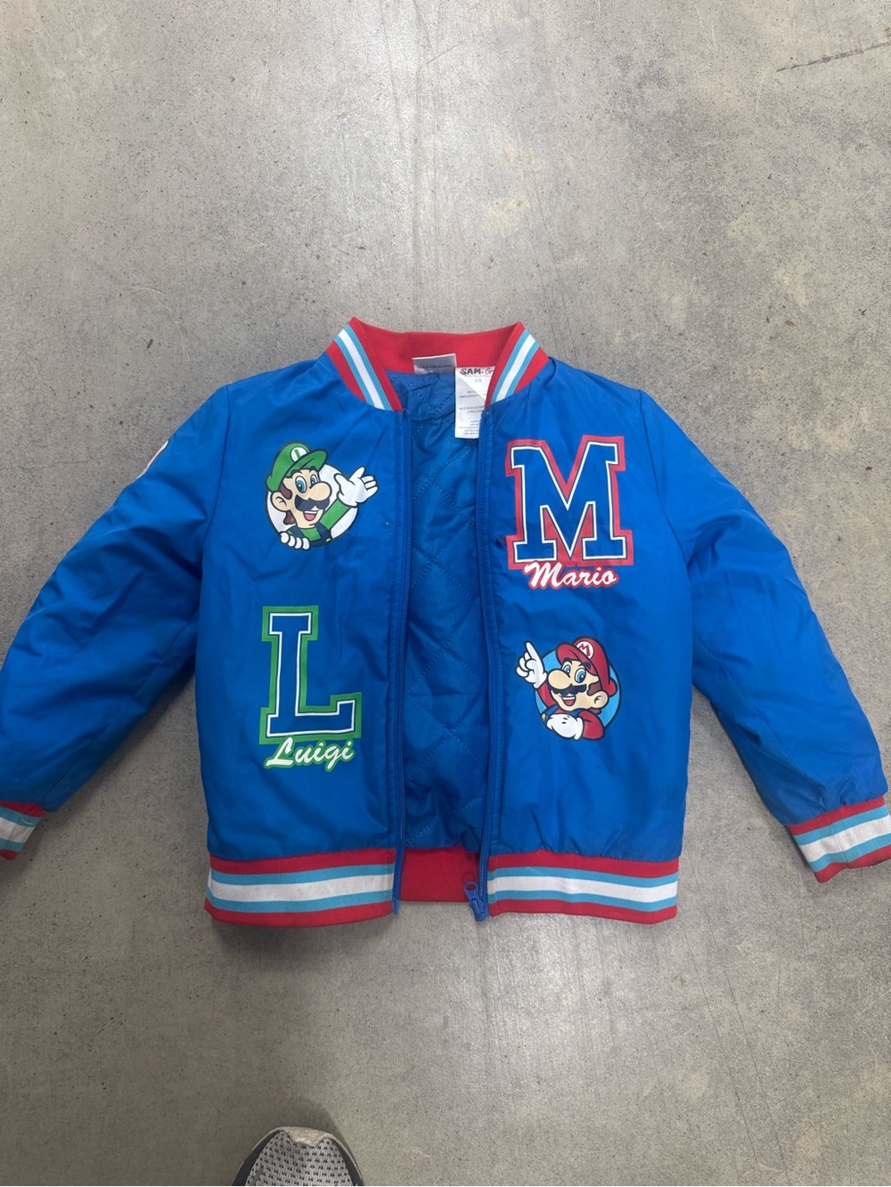 Nintendo Blue Super Mario Jacket with Red & Green Accents